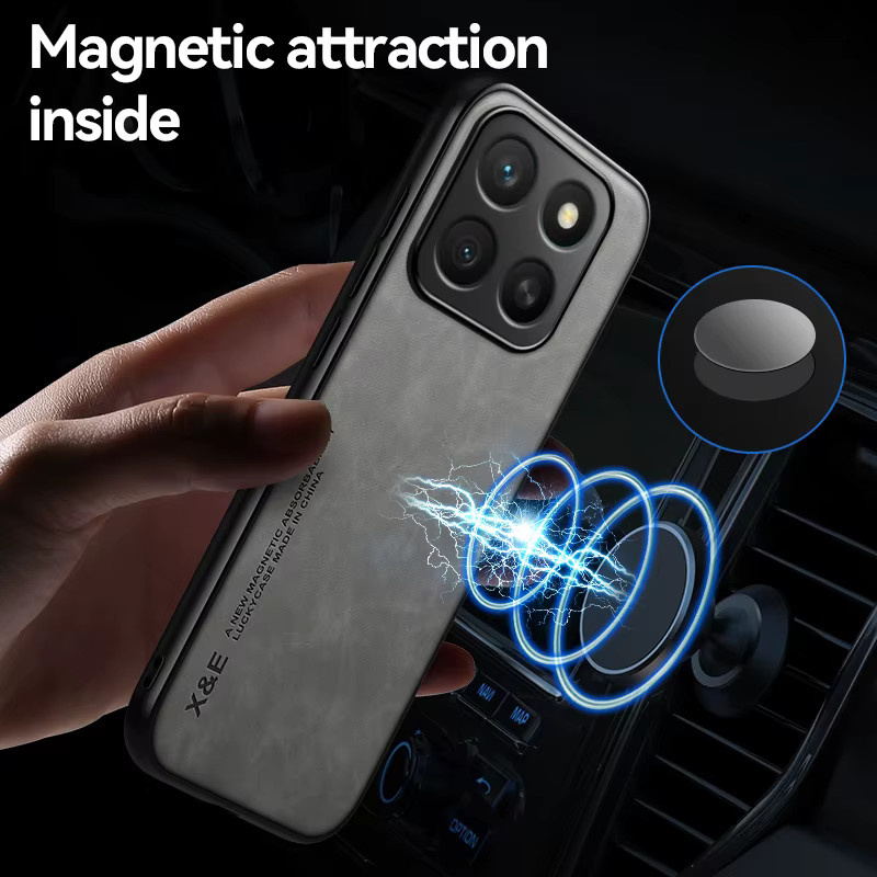 KEYSION Luxuriöse Retro-Handyhülle für Xiaomi 17 aus PU-Leder und Silikon in Grau - Bild 2