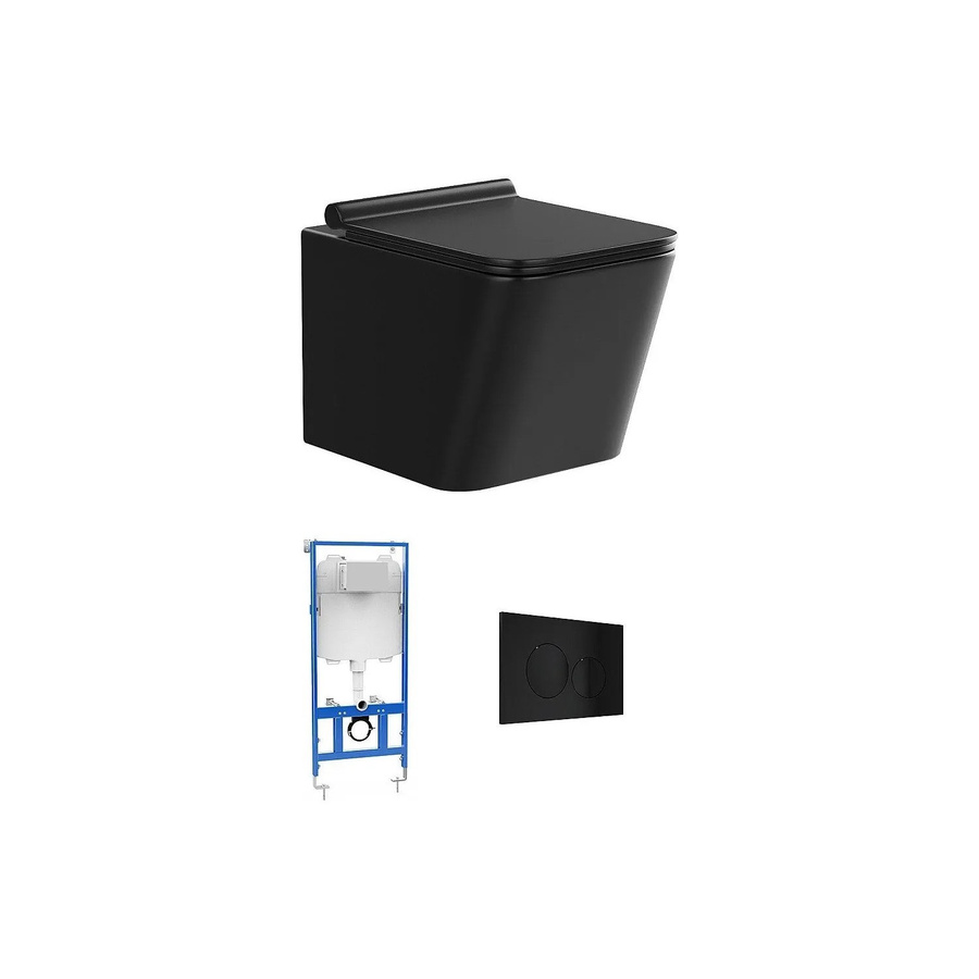 Vente-unique Hänge-WC Clemona aus Keramik in Schwarz, Breite: 35,5 cm - Bild 2