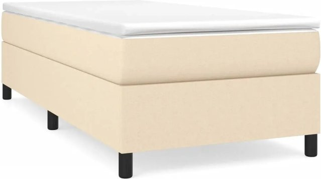 vidaXL Boxspringbett Hybrid mit Matratze und Taschenfederkern in Beige, B/T: 90 x 190 cm - Bild 1