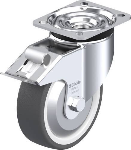 Blickle Lenkrolle LK-POTH 125G-1-FI-FA mit Feststeller, Rad-Durchmesser: 125 mm, Tragfähigkeit: 350 kg, Farbe: Silber - Bild 1