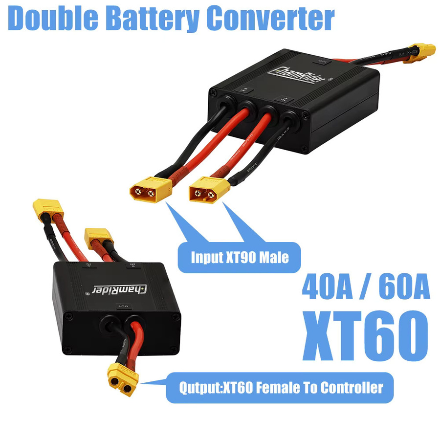 Chamrider Dual-Batterie-Entladekonverter Anschlussadapter Symmetrisches Entlademodul für E-Bike Teile in Schwarz 48 V 40 A 60 A - Bild 2