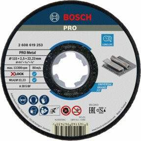 Bosch Expert for Metal A 30 S BF X-LOCK Trennscheibe gerade für Metall, Durchmesser: 115 mm, Bohrung: 22,23 mm, Dicke: 2,5 mm - Bild 2