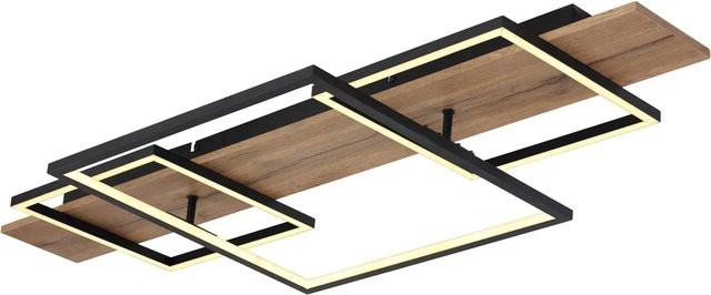 Globo LED-Deckenleuchte Vanni in Holzfarben und Schwarz mit modernem Design - Bild 1
