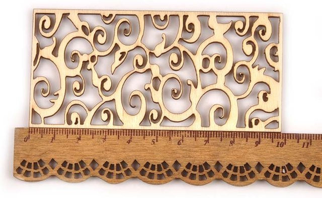 5er-Set hohle Holzscheiben in Rechteckform für DIY-Handwerk und Dekoration, braun - Bild 1