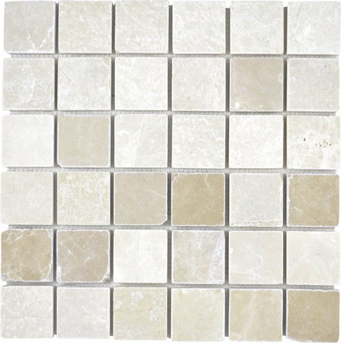HuH Mosaikfliese Botticino in Beige mit Marmoroptik als Wand- und Bodenbelag, B/B: 30,5 x 30,5 cm - Bild 1