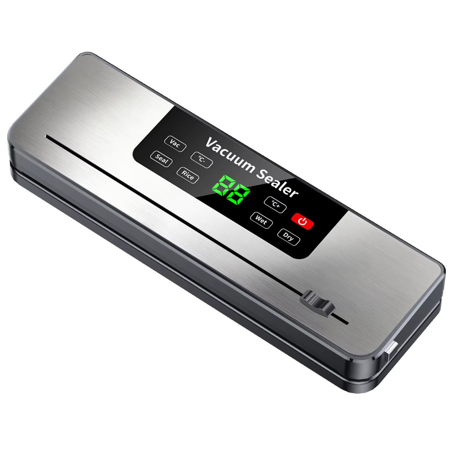 JFBONIN Wiederaufladbarer Kabelloser Tragbarer Vakuumierer mit Digitalanzeige und Timer, Silber, Breite: 30 cm - Bild 5