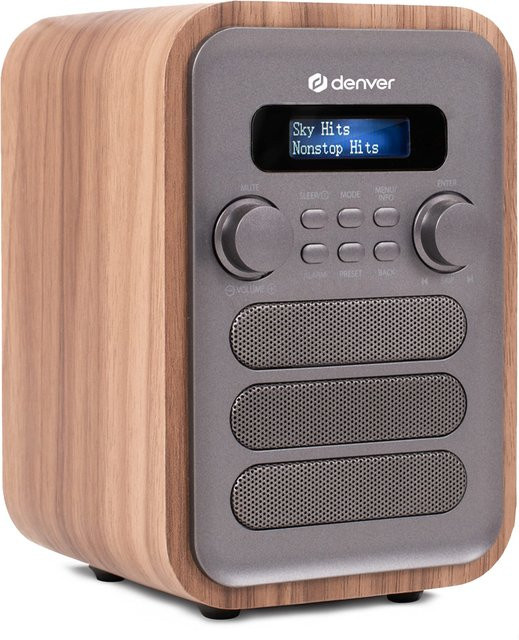Denver DAB-48 DAB+/ FM-Radio mit Bluetooth in Holzdesign, dunkelgrau/braun - Bild 1