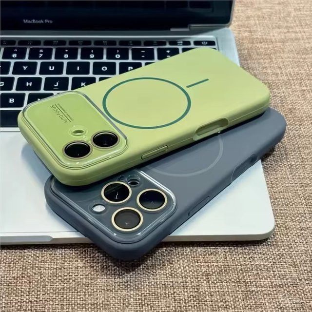 Apple Flüssigsilikon-Handyhülle mit MagSafe und Acryl-Linse für iPhone 17, 16, 15, 14 Pro Max in Purple - Bild 1
