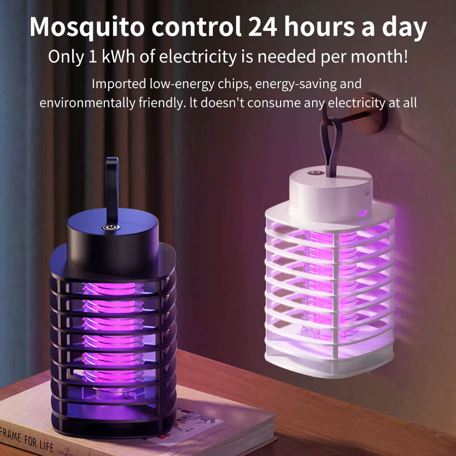 GGBEE Elektrische Mückenfalle mit UV-Licht, Tragbarer Insektenvernichter für Innen und Außen, Weiß - Bild 2