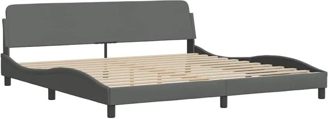vidaXL Bettgestell Dover Dunkelgrau aus Stoff und Kiefernholz B/T/H: 193 x 203 x 74,5 cm - Bild 1