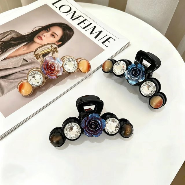 FENGCHE Haarklammer Kamelie, Rosenblüten-Haarspange - Bild 1