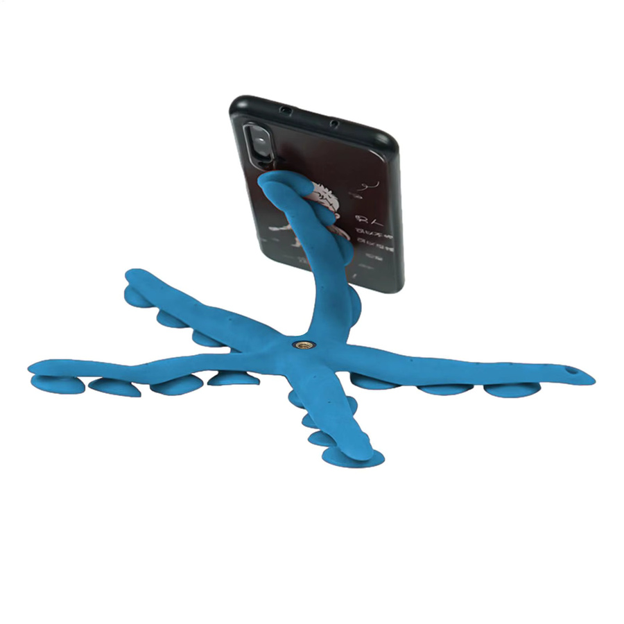 Octopus Handyhalter mit flexiblem Tentakelständer und Saugnapf in Blau für Smartphones und Action-Kameras - Bild 2