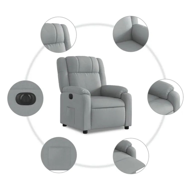 Vidaxl Elektrischer Relax-Sessel aus Stoff in Grau - Bild 3