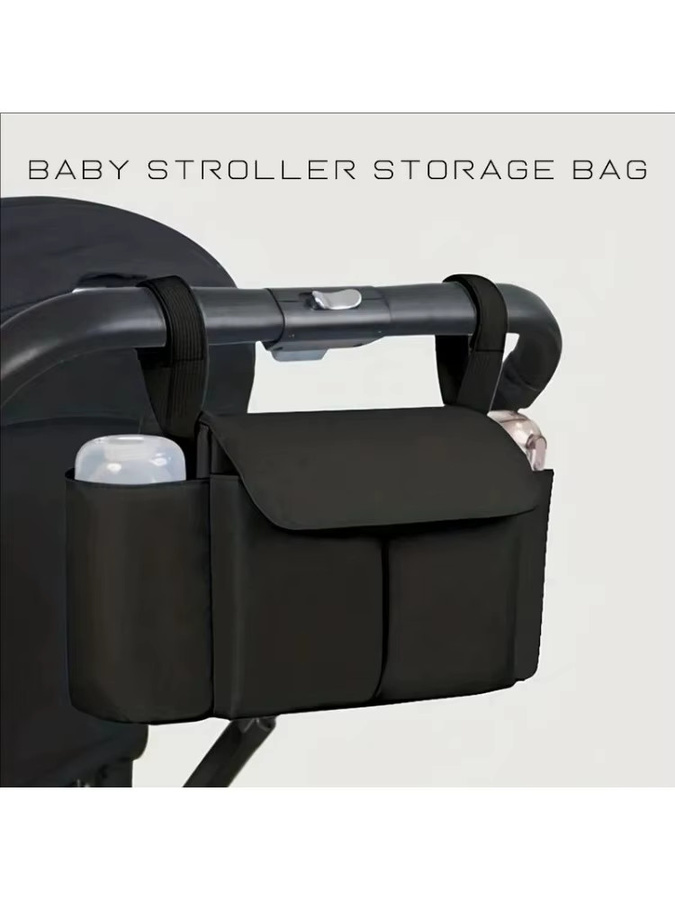 Reisetasche für Kinderwagen in Schwarz mit großem Fassungsvermögen und Flaschenregal - Bild 5