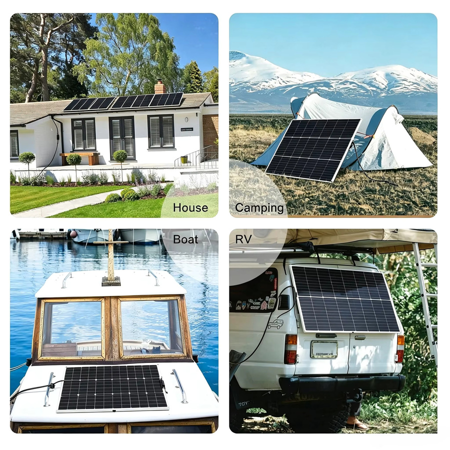 JINGYANGPV Flexibles Solarmodul 125W mit monokristalliner Solarzelle, 18V, Schwarz, ideal für 12V-Batterien, Wohnwagen, Wohnmobil, Boot und Yacht - Bild 5