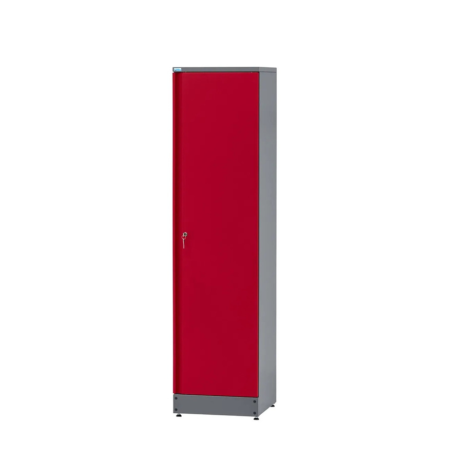 Küpper Hochschrank aus Stahlblech mit einer Tür, Schloss und Fachböden, rot, B/T/H: 45,5 x 45,0 x 180,0 cm - Bild 2