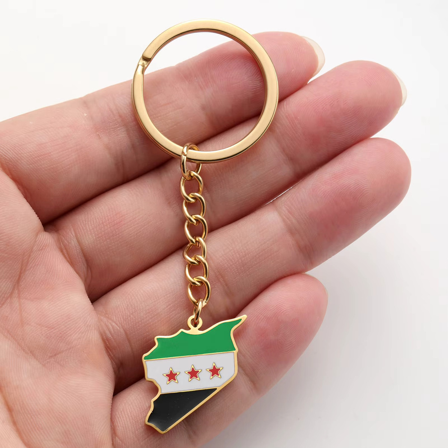 Cazador Schlüsselbund Syrien Karte Flagge, Edelstahl, Unisex - Bild 2