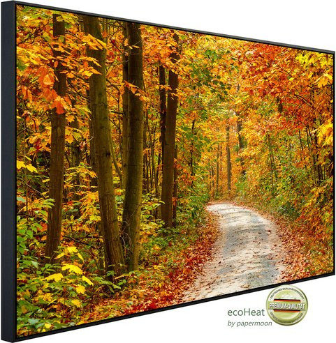 papermoon Infrarotheizung EcoHeat Weg im bunten Herbstwald in Multicolor mit Matt-Effekt, App-Steuerung und Überhitzungsschutz - Bild 1