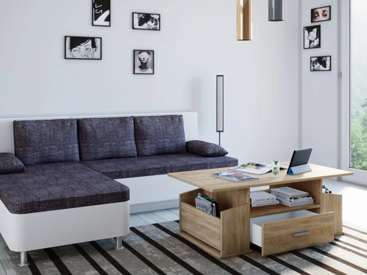VCM Couchtisch Junata Eiche Sonoma Nachbildung, braun, B/T/H: 110 x 52 x 44 cm - Bild 2