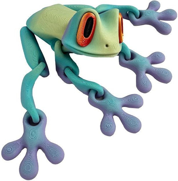 Binchi Magnetischer Saugfrosch als bewegliches 3D-Druck Ornament in Grün, Höhe: 12 cm - Bild 1