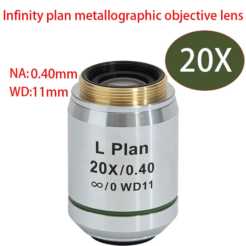 Imsky Infinity Long Working Distance Infinite Plan Objective Lens für RMS Thread Metallurgisches Mikroskop in Silber - Bild 2