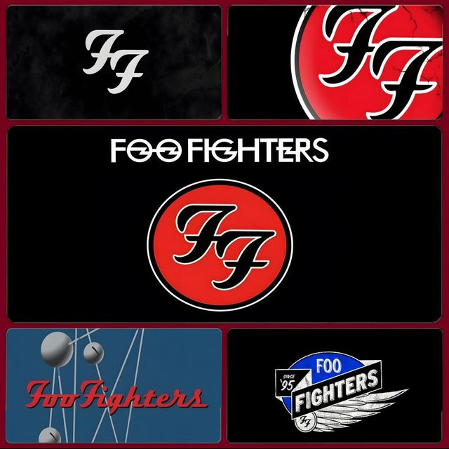 Foo Fighters Mauspad Black mit genähten Kanten als große Gaming-Schreibtischunterlage für deinen PC - Bild 1