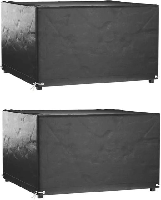 vidaXL Gartenmöbel-Abdeckungen 2er-Set Quadratisch, Farbe Grau, B/T/H: 132 x 132 x 80 cm - Bild 1