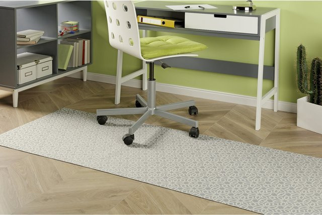 Peyer Syntex 1 Mira Jacquard-Teppich mit Blumen-Allover-Design in Grau und Multicolour, B/T: 80 x 150 cm - Bild 1