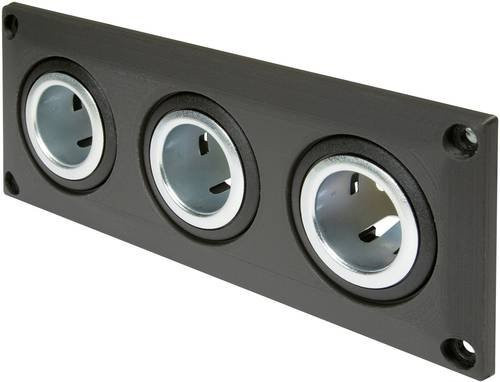 ProCar Einbausteckdose mit 3 Powersteckdosen in Schwarz, Belastbarkeit max. 20A, 12V/24V - Bild 1