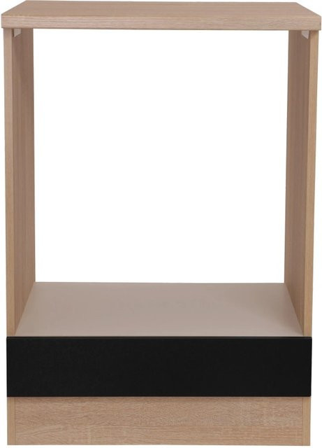 Respekta Herdumbauschrank Merle in Schwarz mit Eiche Sägerau Nachbildung, B/H/T: 60 x 85 x 55,5 cm - Bild 1