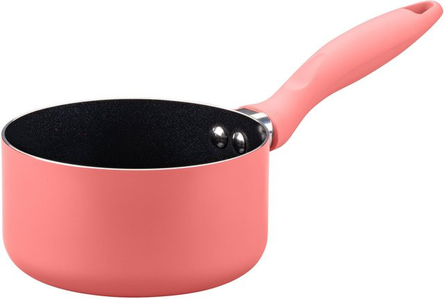 Fackelmann Mini Cooking Stielkasserolle aus Keramik und Aluminium, pink, Durchmesser: 14 cm - Bild 1