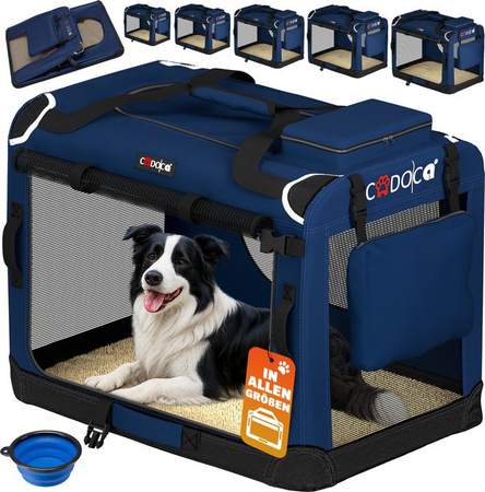 CADOCA Hundebox faltbar XL Blau, B/T/H: 82 x 58 x 58 cm