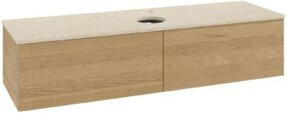 V&B Waschtischunterschrank Antao mit Frontstruktur in Eiche Honig, B/T: 160 x 50 cm - Bild 1