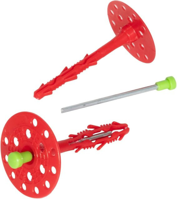 Protektor Dämmstoffdübel für WDVS mit Stahlnagel, Farbe: Rot, 500 Stück, Durchmesser: 8 mm, Länge: 140 mm - Bild 1
