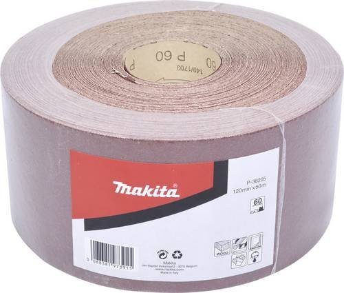 Makita Schleifpapierrolle P-38205 Körnung 60 für Holz und Metall, Farbe Braun, B: 120 mm, L: 50 m - Bild 1