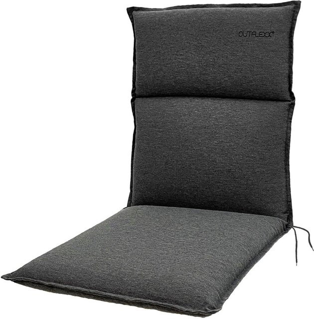 OUTFLEXX Green Sitzkissen für Niederlehner, Anthrazit, B/T/H: 100 x 48 x 6 cm, aus recyceltem Polyester, witterungsbeständig und wasserabweisend - Bild 1