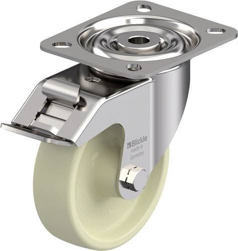 Blickle Hitzebeständige Edelstahl-Lenkrolle LIX-POH 100G-FI-OF in Silber mit 100 mm Rad-Durchmesser und 150 kg Tragfähigkeit - Bild 1