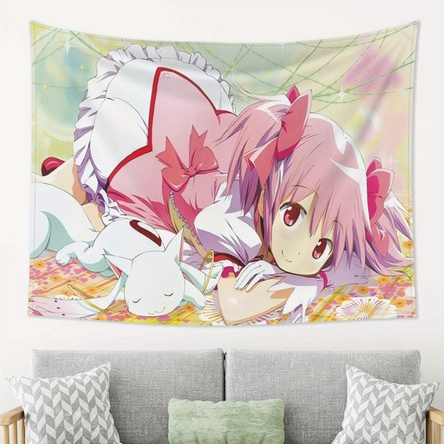 Vikama Wandteppich Madoka Kaname Puella Magi Madoka Magica Anime Dekoration, Mehrfarbig, Breite: 40 cm, Höhe: 60 cm - Bild 1