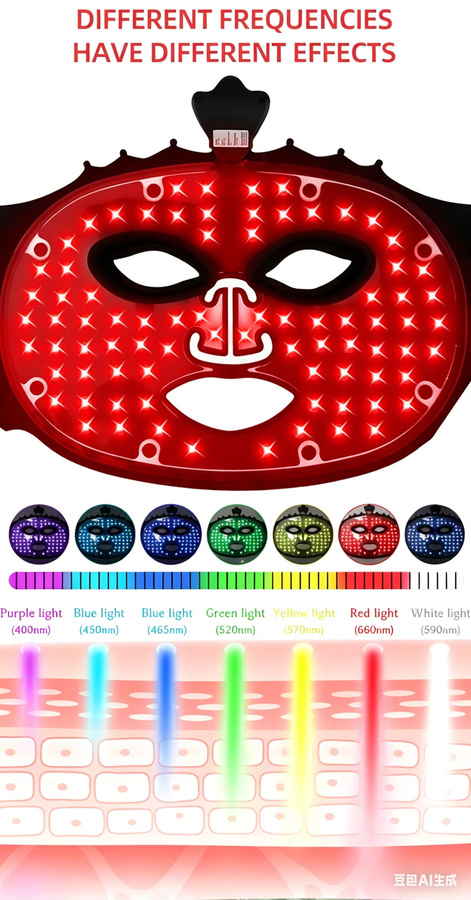 MEETCARE LED Gesichtsmaske, 3D Rotlicht-Therapie, für reife Haut - Bild 3
