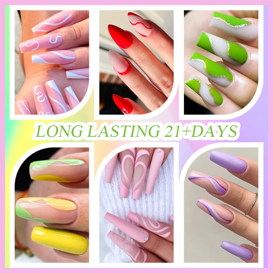 Four Lily 3-in-1 Gel Nagellack Set, Glitter, 4 x 10 ml, Glänzend - Bild 3