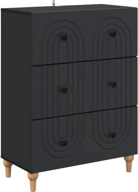 vidaXL Schubladenschrank Schwarz aus MDF, B/T/H: 66 x 34,5 x 90 cm - Bild 1