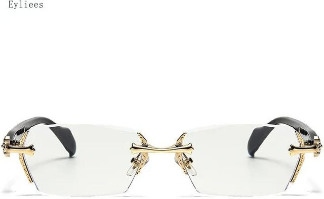 Lesebrille Diamantschliff, rectangular, Unisex, stainless_steel, rimless, white, gold - Bild 1