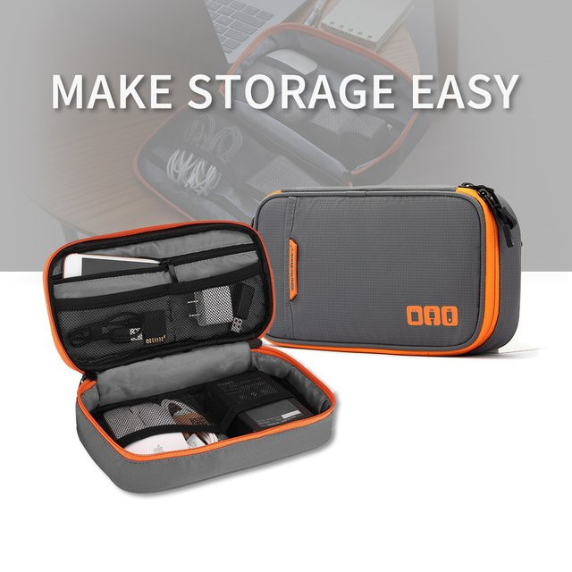 ValueWin Reise-Kabelorganizer und USB-Ladegerät-Aufbewahrungstasche aus Stoff in Grau, B/H: 23,5 x 12,0 cm - Bild 1