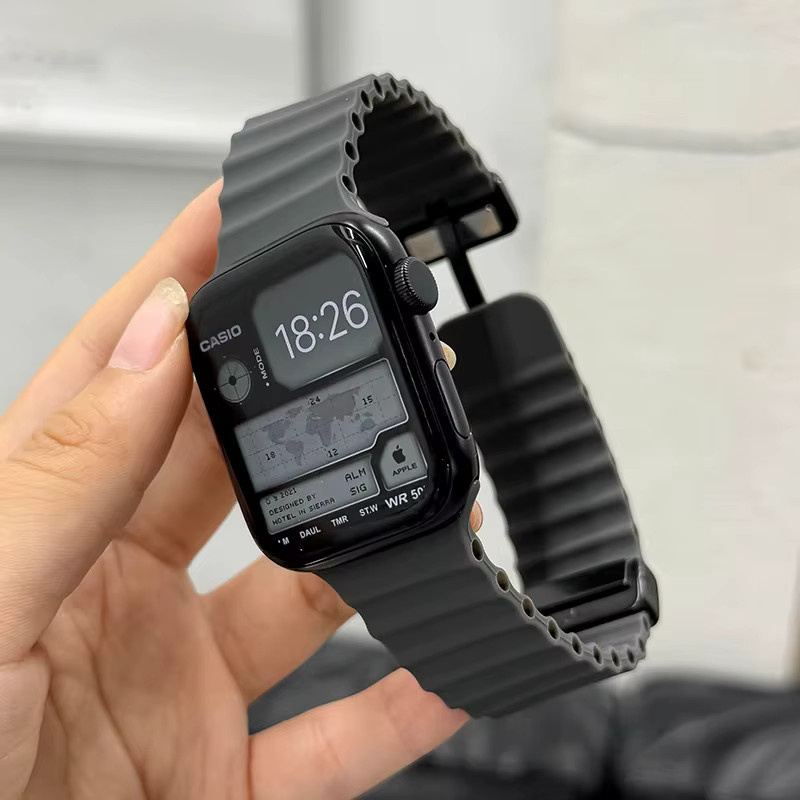 RWBANDS Uhrenarmband Silikon, Magnetarmband, Schwarz, Unisex - Bild 1