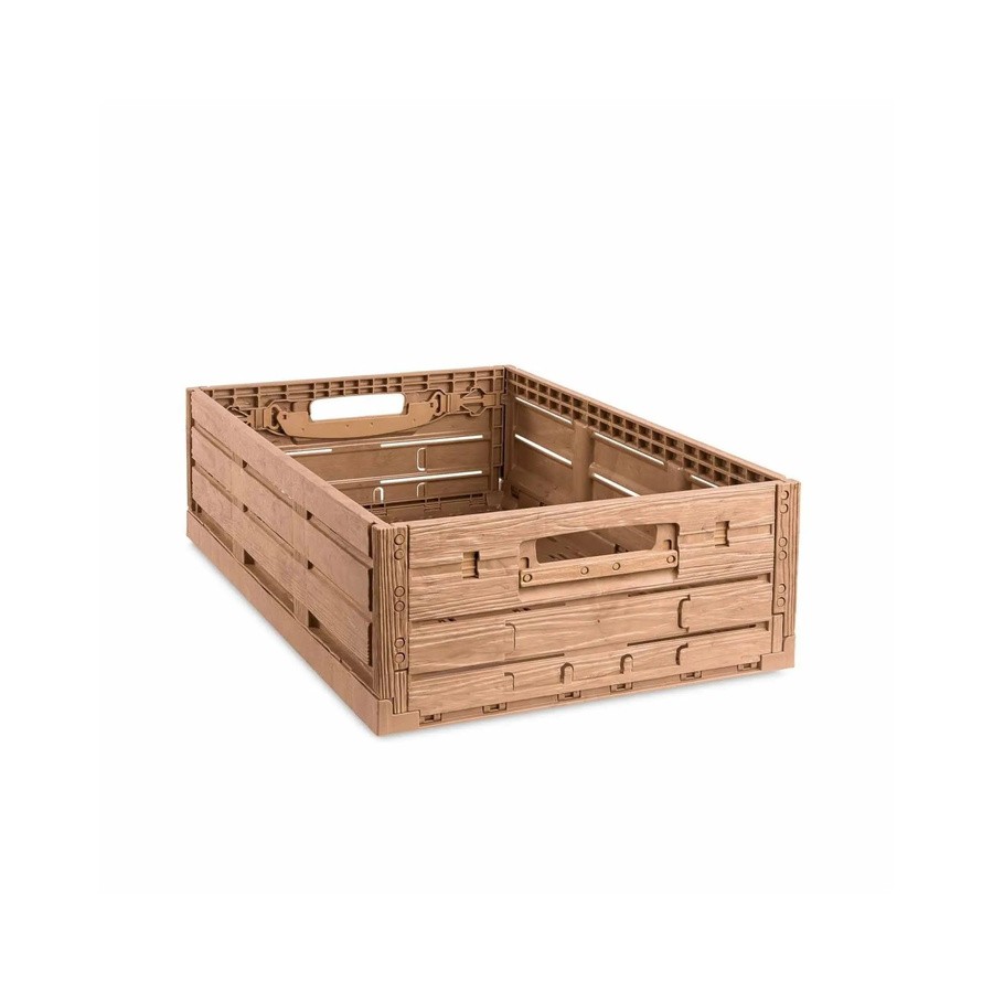 PROREGAL Klappbox Active Lock in Holzdekor Braun, Transportkiste aus Kunststoff, H x B x T: 16,5 x 40 x 60 cm - Bild 2
