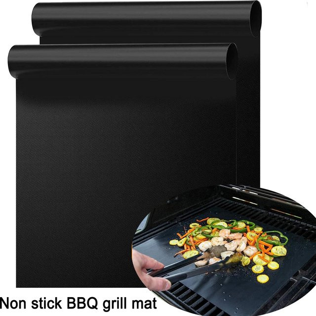 Amduine Antihaftbeschichtete Grillmatten aus Silikon, Schwarz, Rechteckig - Bild 1