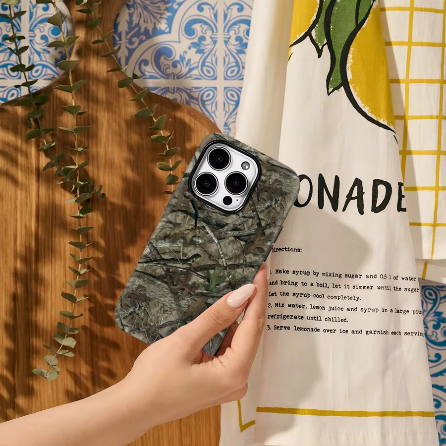Potdemiel Zweigblätter Camouflage Handyhülle für iPhone in Multicolor mit doppelschichtiger Rückseite - Bild 5