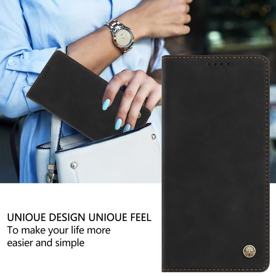 Magnetische Leder Handyhülle Flip Wallet Abdeckung für Motorola Moto G57 G67 G06 G86 G15 Power G56 G05 G85 G75 G55 G45 G35 in Schwarz - Bild 2