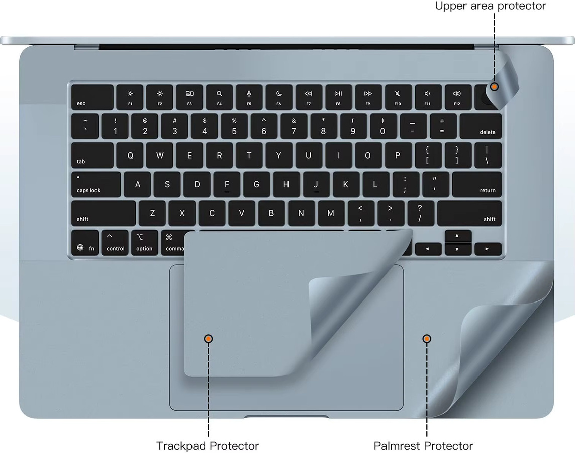 Handballenauflage und Touchpad-Schutz Vinyl-Aufkleber für Apple MacBook Air 13,6 A3449 und 15 A3448 (Modelle 2026, M2, M3, M4, M5) - Bild 2