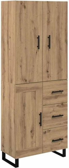 vidaXL Highboard 2-teilig in Artisan-Eiche mit Glasfronten, B/T/H: 180 x 40 x 69,5 cm - Bild 1